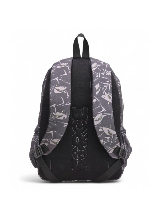 Force Backpack Unisex -Gray shark pattern - Image 5